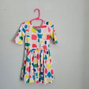 Dot Dot Smile Dress Girl's 3/4 Toddler White Paint Splatter Ballerina NWT